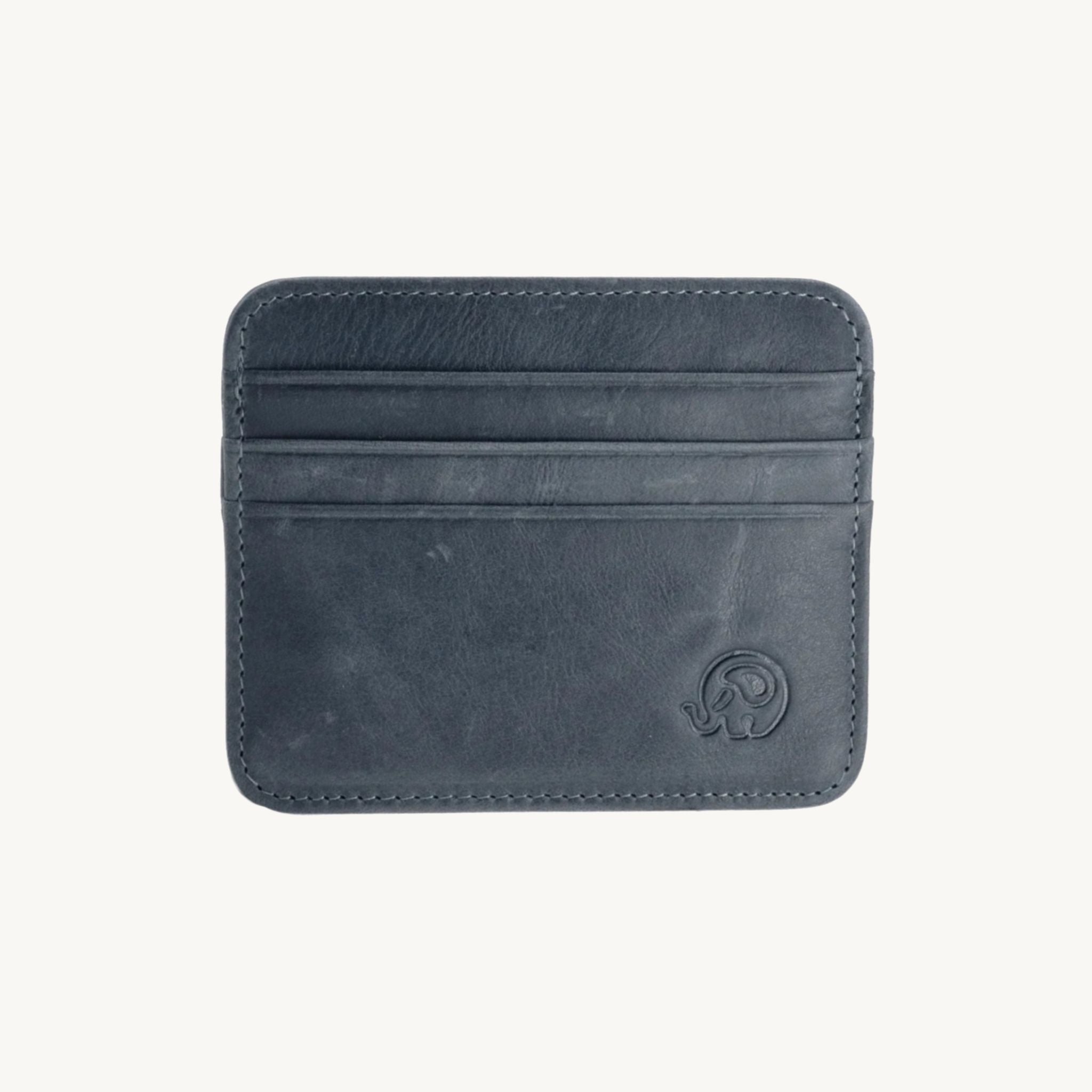 Porte-cartes minimaliste en cuir patiné pour homme