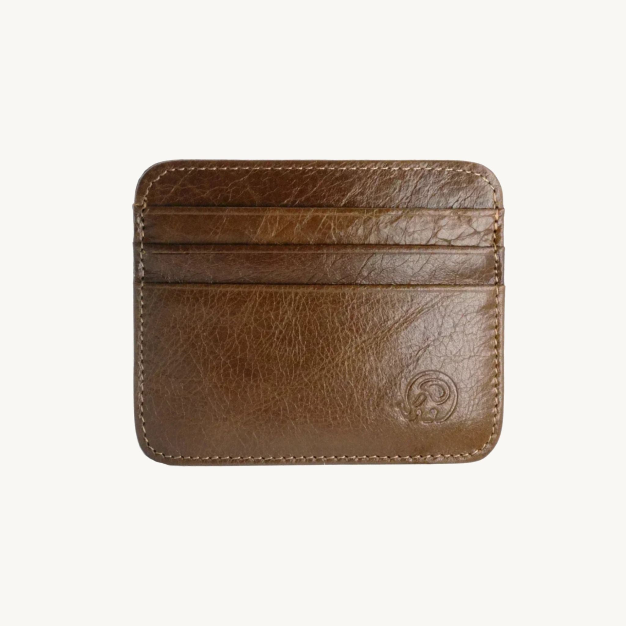 Porte-cartes minimaliste en cuir patiné pour homme