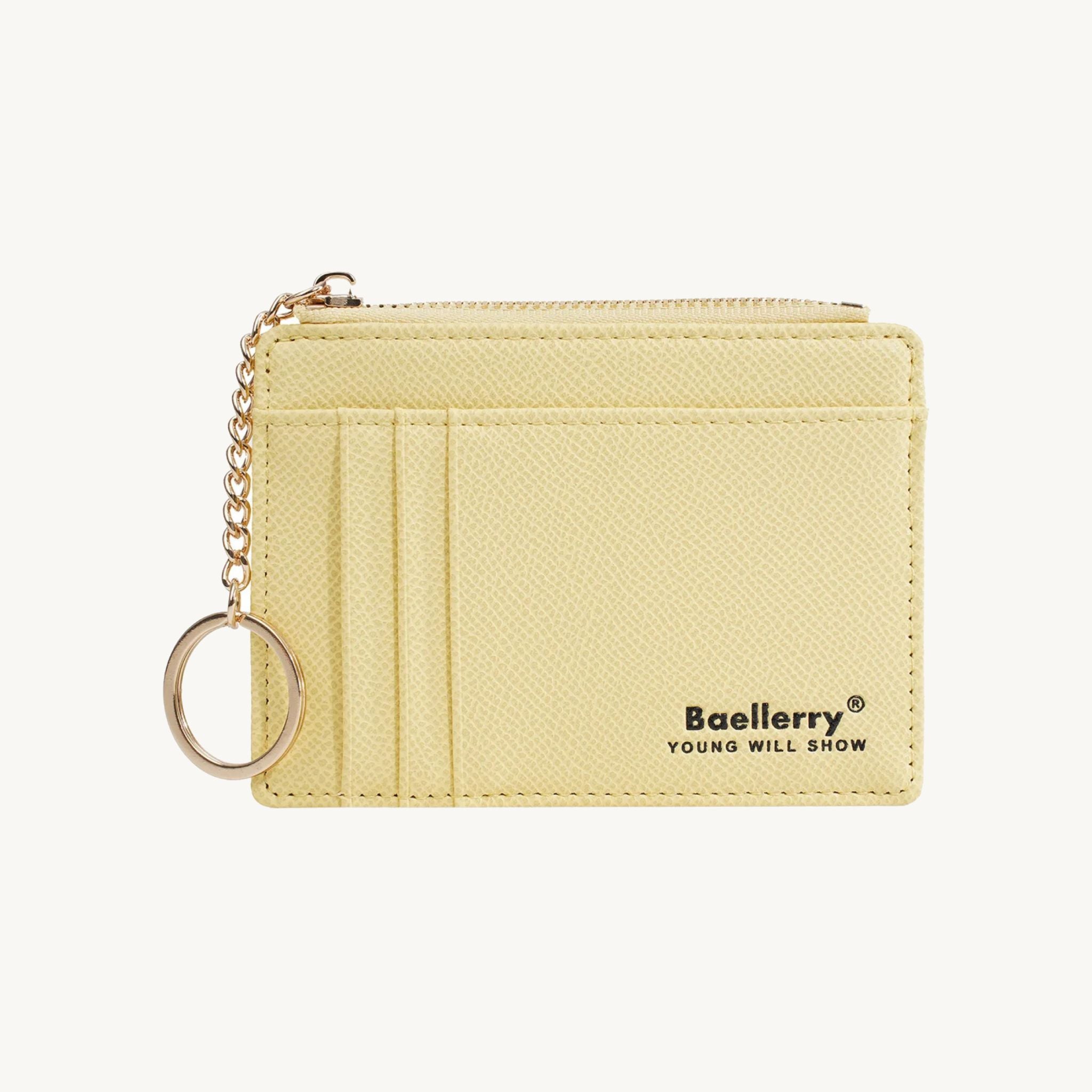 Porte-cartes porte-clé en cuir pour femme