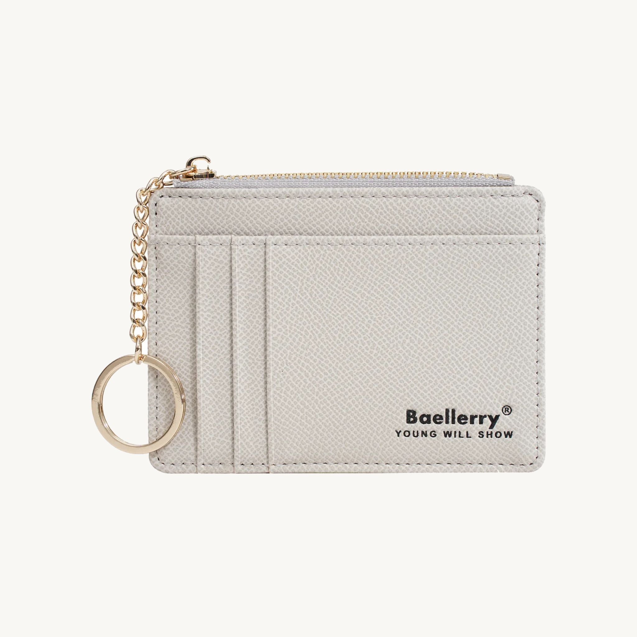 Porte-cartes porte-clé en cuir pour femme