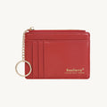 Porte-cartes en cuir porte-clés zippé