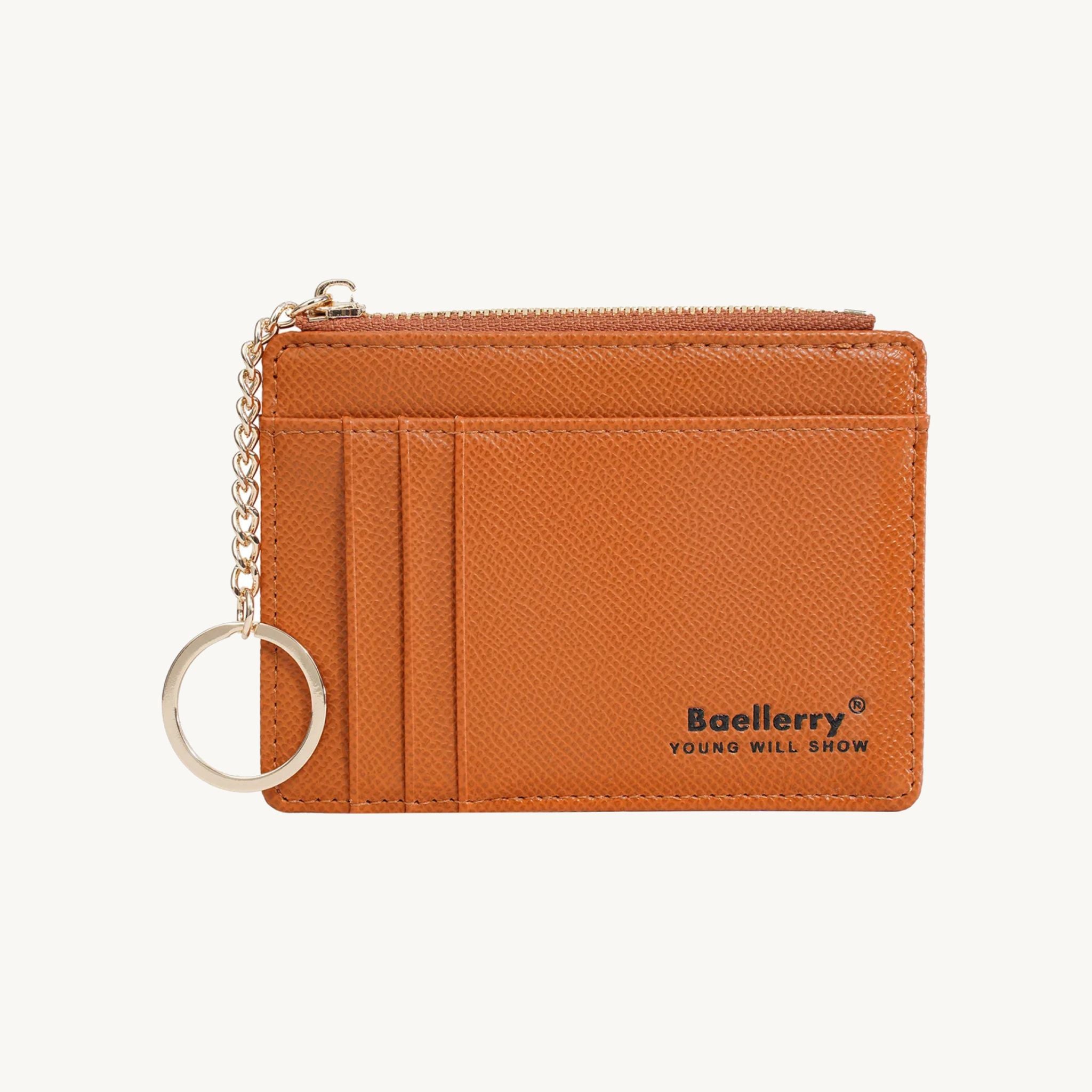 Porte-cartes porte-clé en cuir pour femme