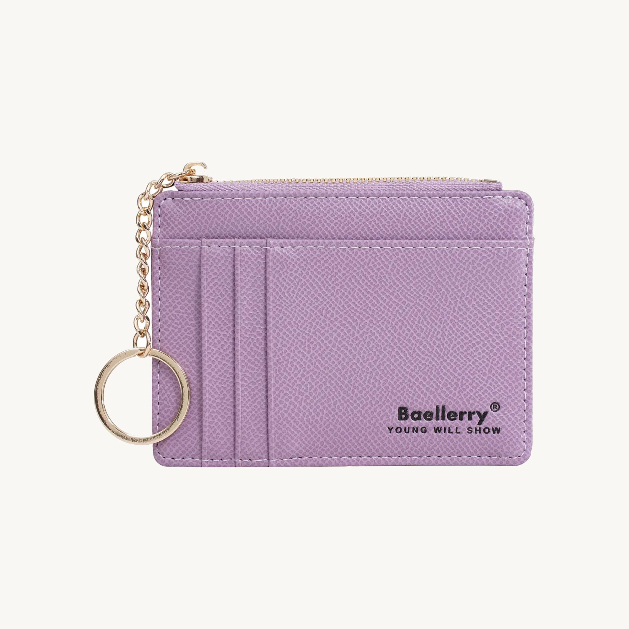 Porte-cartes porte-clé en cuir pour femme