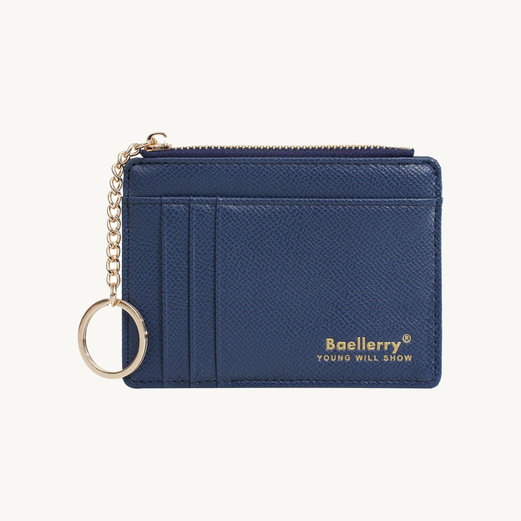 Porte-cartes porte-clé en cuir pour femme