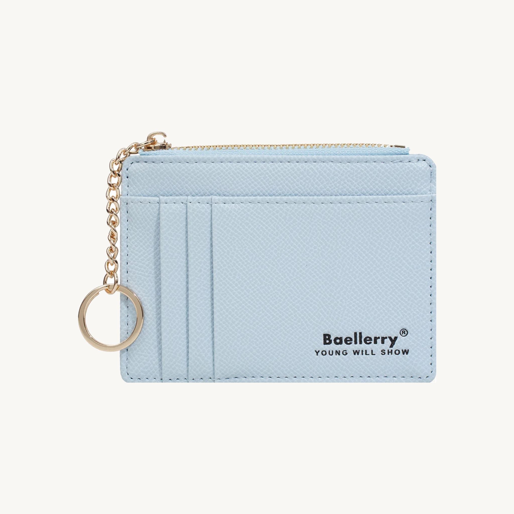 Porte-cartes porte-clé en cuir pour femme
