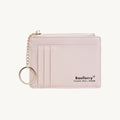 Porte-cartes en cuir porte-clés zippé