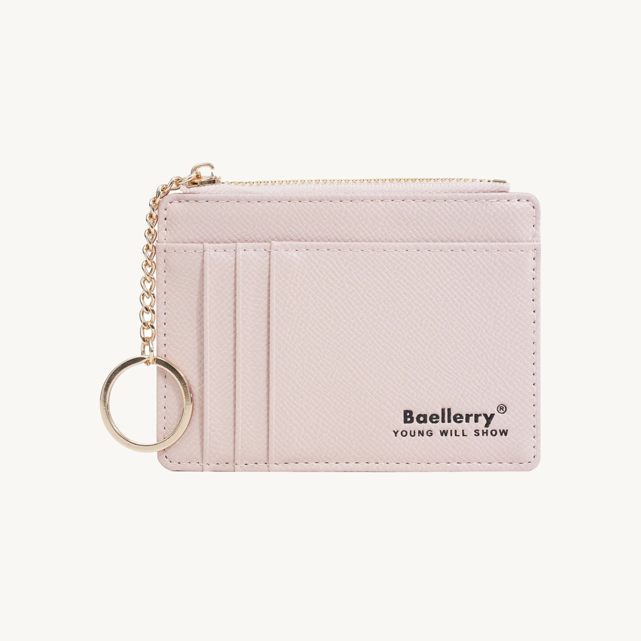 Porte-cartes porte-clé en cuir pour femme