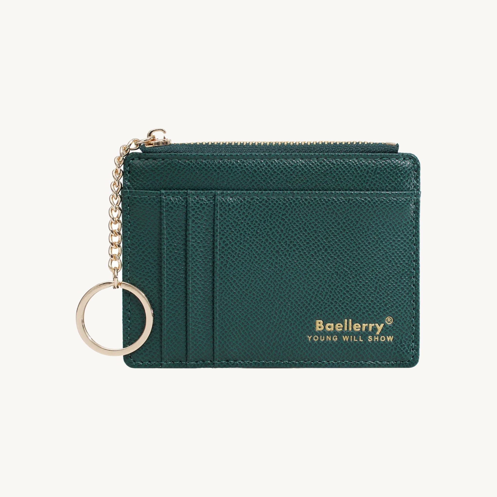 Porte-cartes porte-clé en cuir pour femme