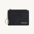 Porte-cartes en cuir porte-clés zippé