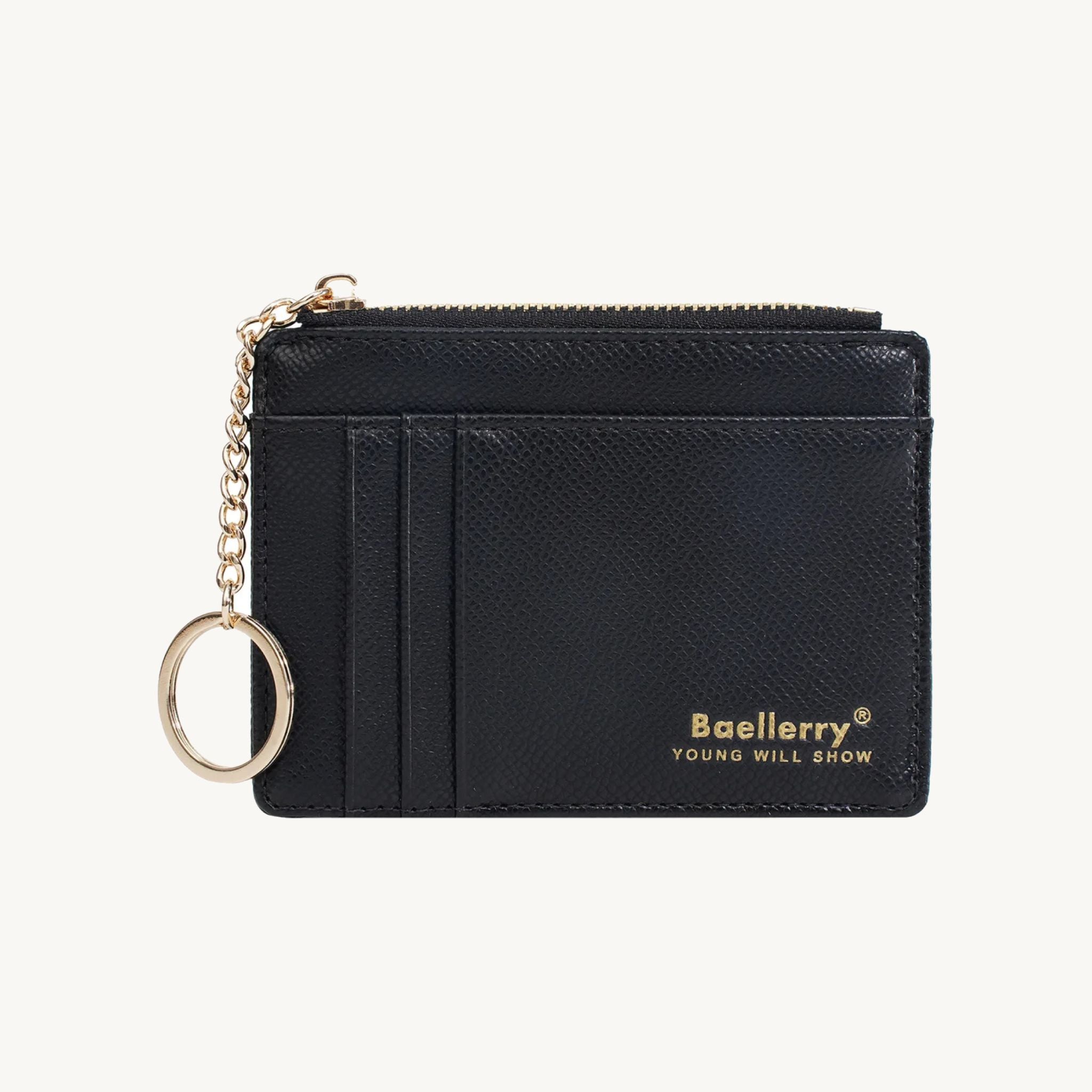 Porte-cartes porte-clé en cuir pour femme