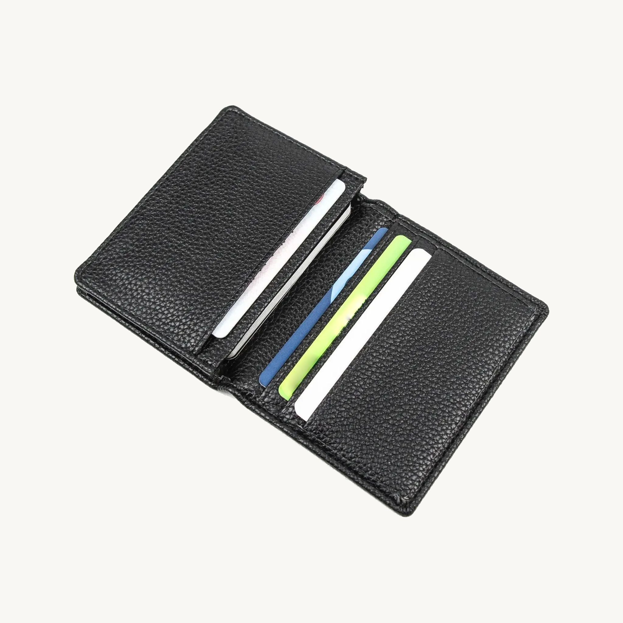 Porte-cartes noir en cuir pour homme
