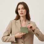 Porte-cartes en cuir design asymétrique