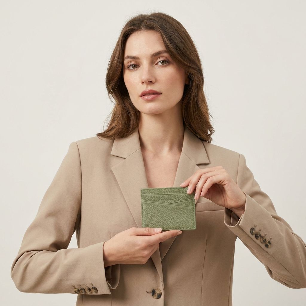 Porte-cartes original en cuir pour femme