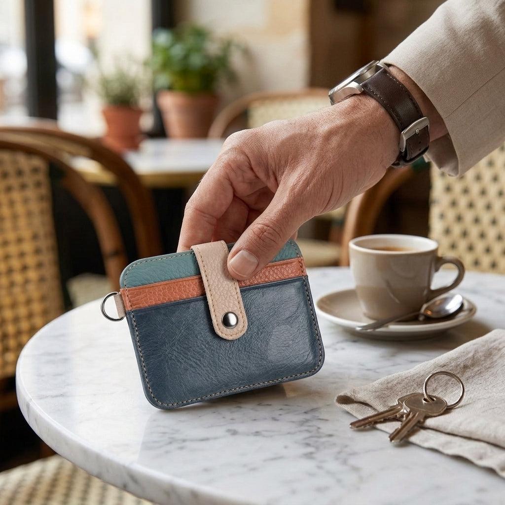 Porte-cartes simple en cuir