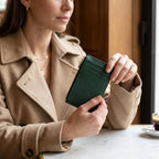 Porte-cartes en cuir zippé fin