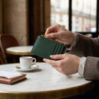 Porte-cartes en cuir zippé fin