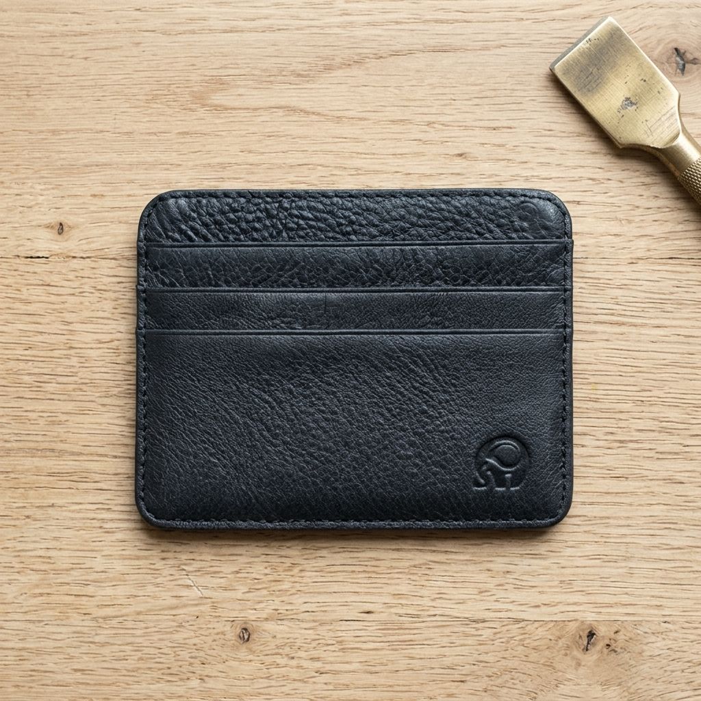 Porte-cartes minimaliste en cuir patiné pour homme
