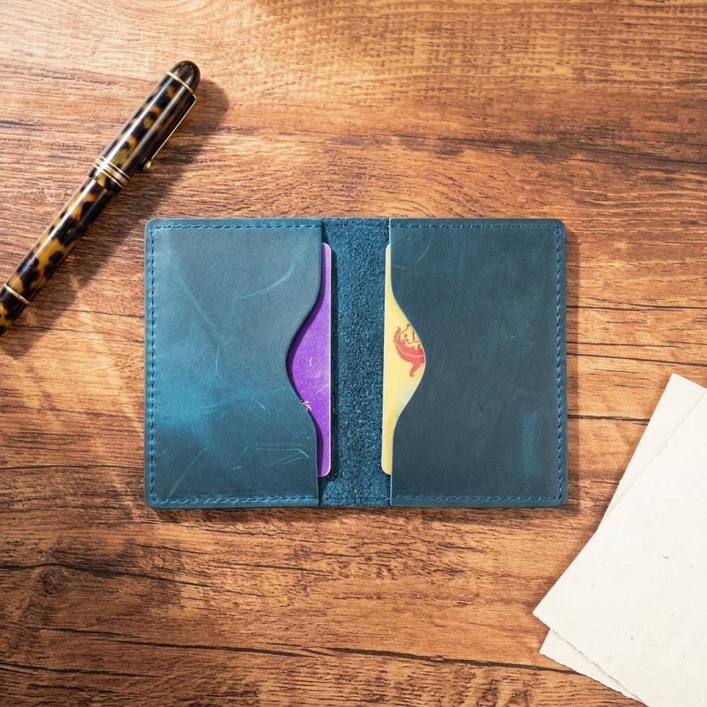 Porte-cartes double en cuir