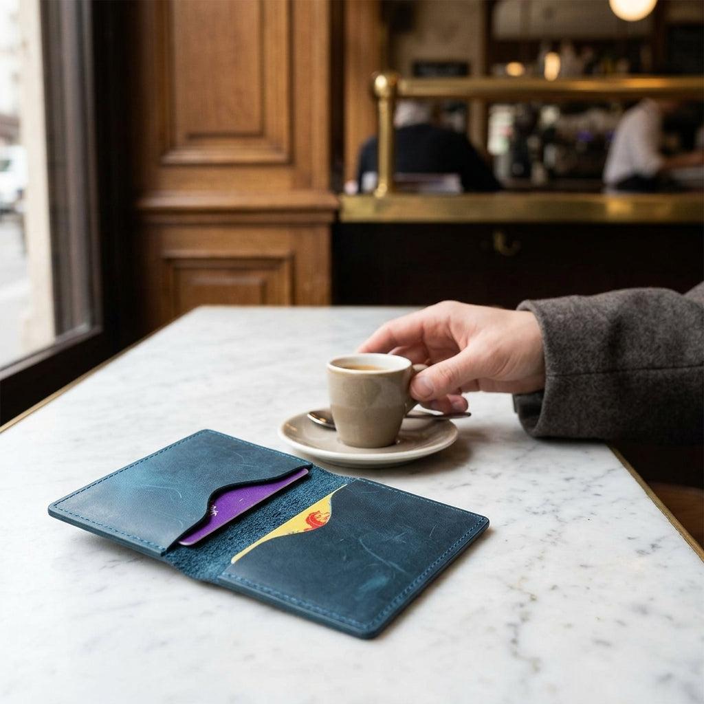 Porte-cartes double en cuir