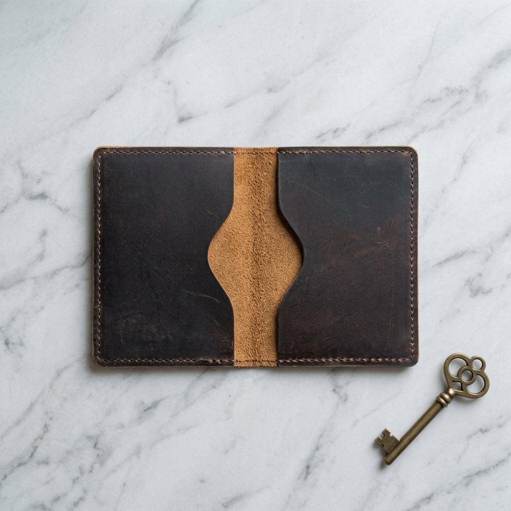 Porte-cartes double en cuir