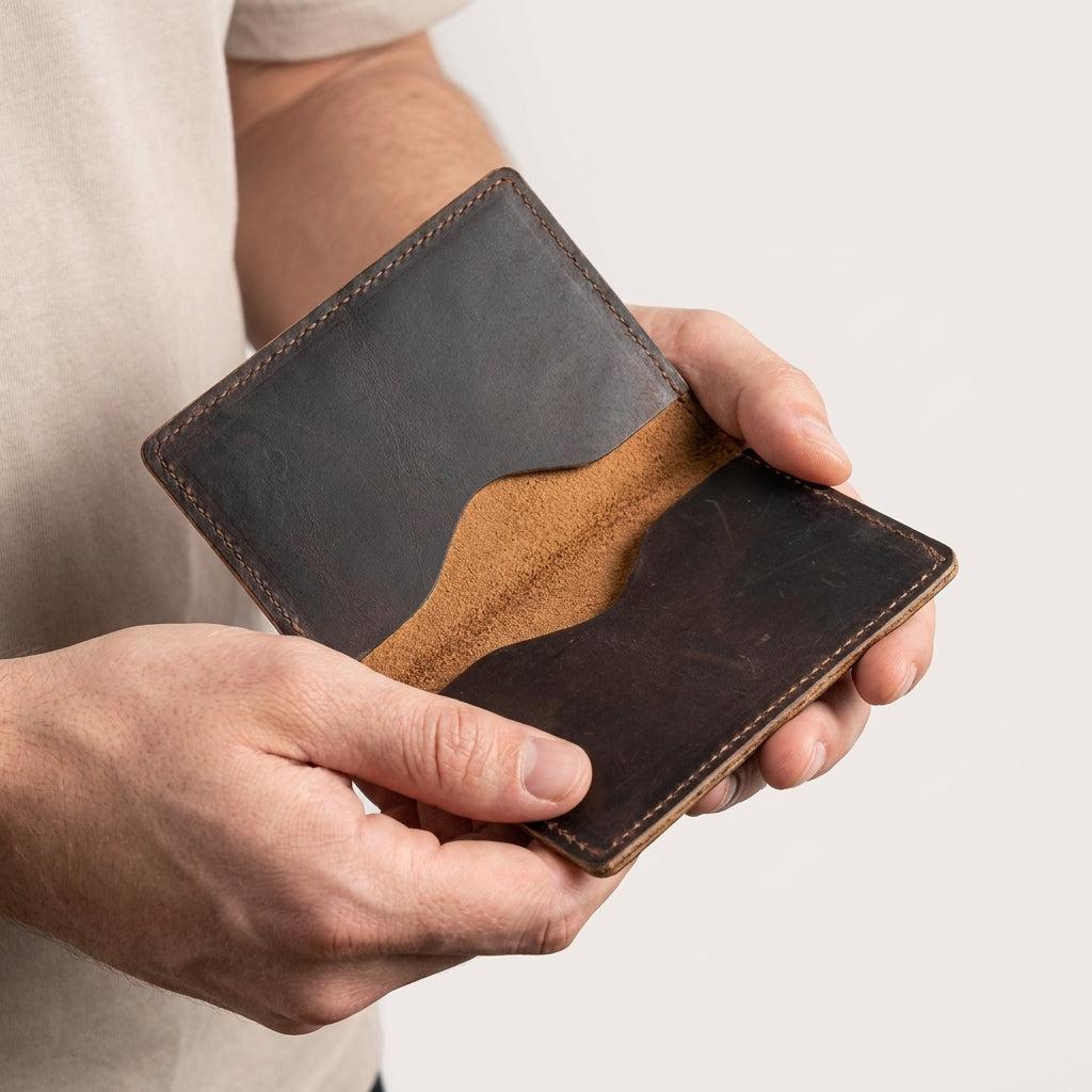 Porte-cartes double en cuir