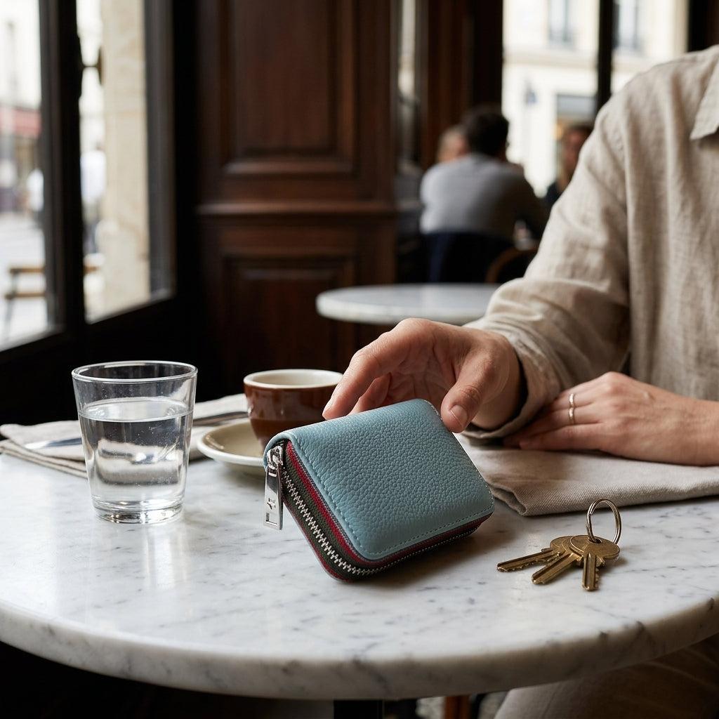 Porte-cartes 10 cartes en cuir véritable