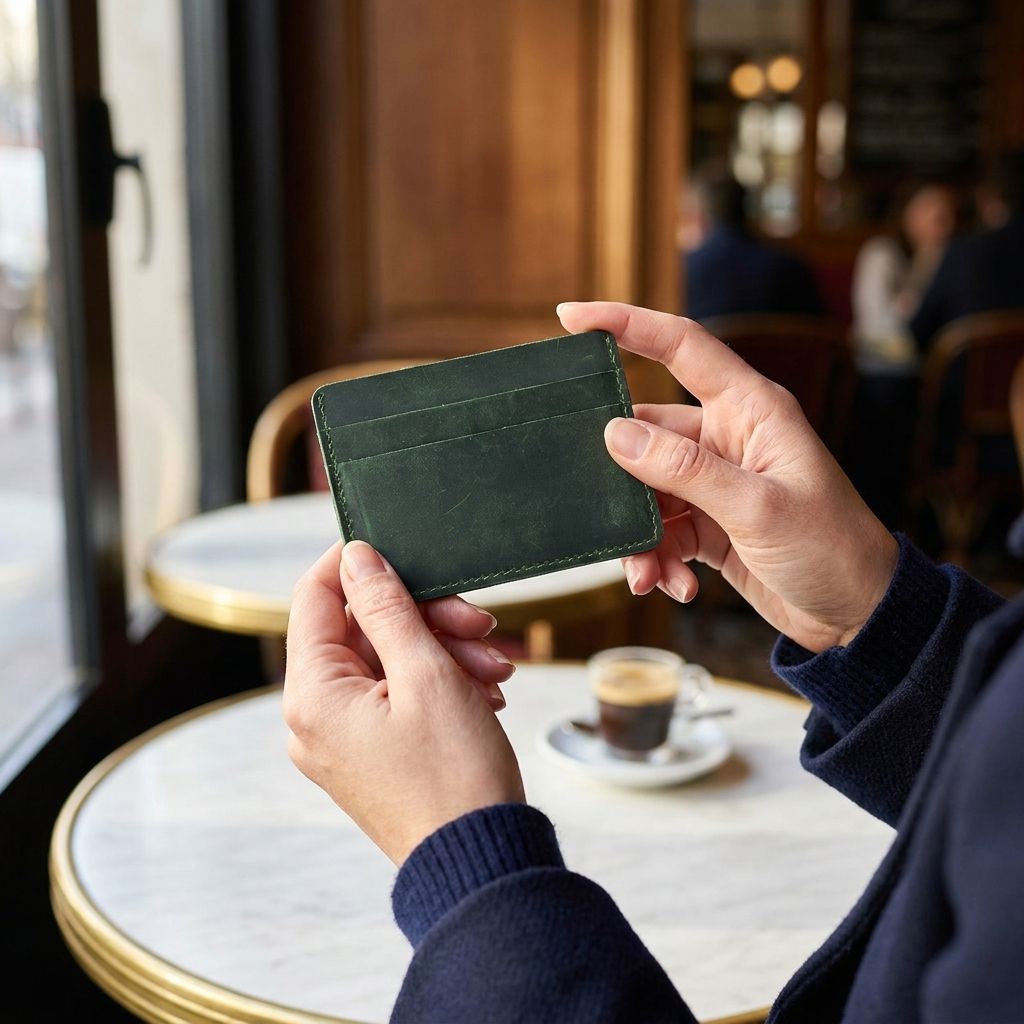 Mini porte-cartes en cuir pour homme