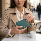 Porte-cartes en cuir pliable personnalisé