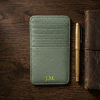 Porte-cartes en cuir vertical personnalisé