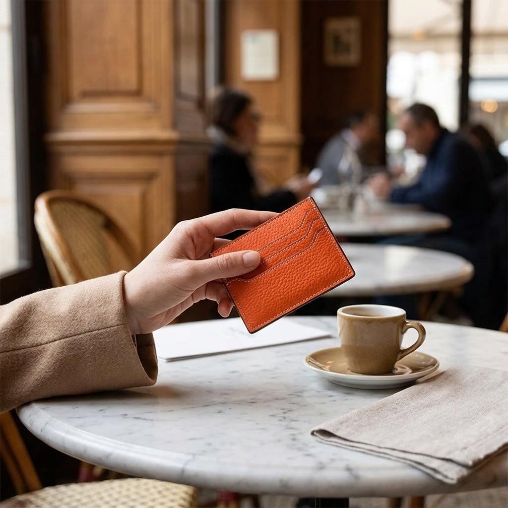 Porte-cartes luxe en cuir